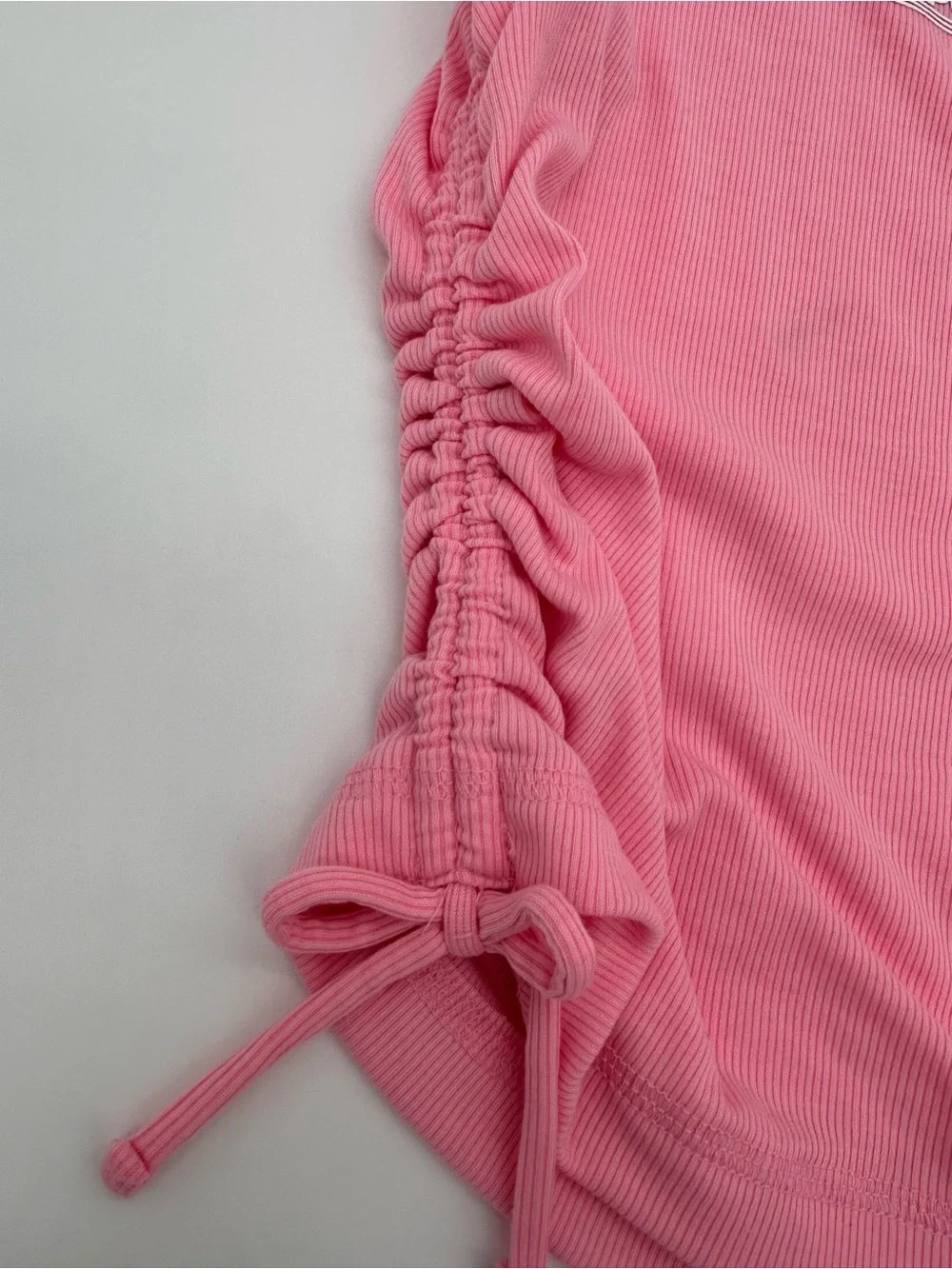 Girls Justice Pink Tank and Lavender Ruched Side Tee Set Size S (7/8)